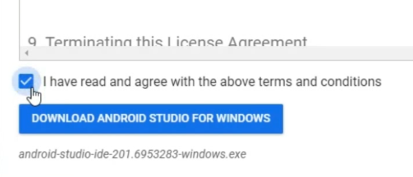 android studio install script windows